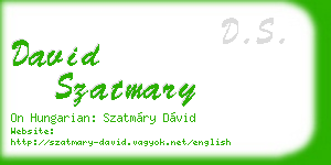 david szatmary business card